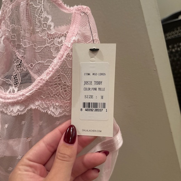 Oh La La Cheri Josie Teddy – Pink Tulle Lace Bodysuit, Size M (NWT) - Picture 3 of 3